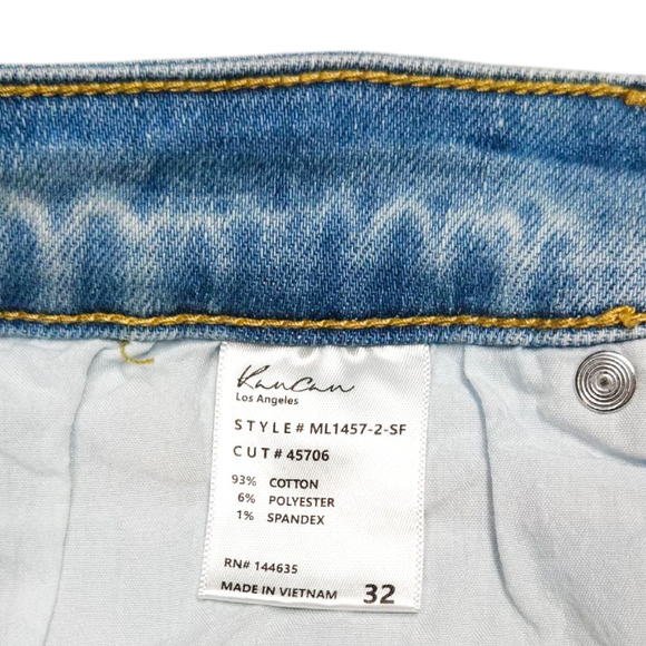 NWT Kancan High Rise Step Hem Skinny Denim Jeans Sz. 32x28 Light Stone Blue - Picture 5 of 9